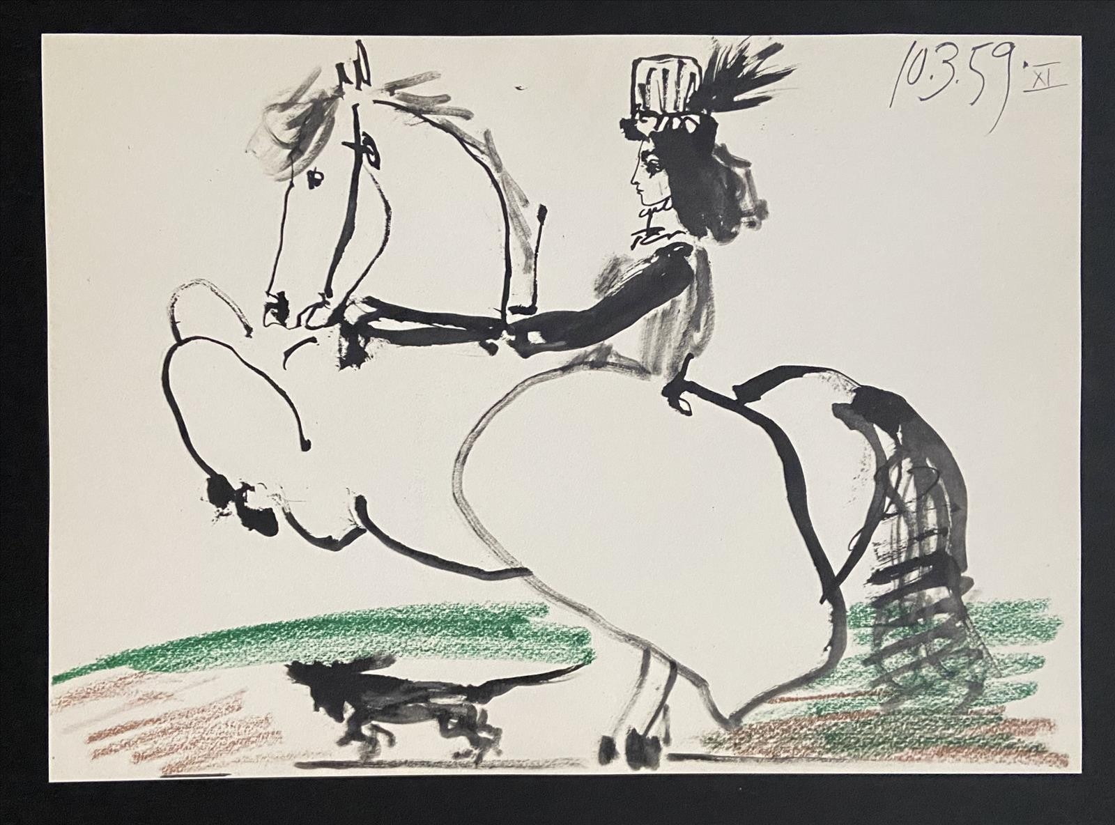 Picasso Pablo - Jacqueline on a horse XI