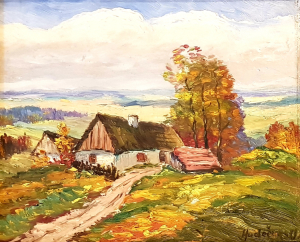 Hudeček Otakar - Podzimní krajina s chalupou